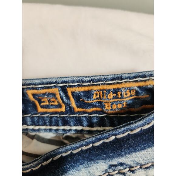 Rock Revival Eilish Boot Jeans Womens 33 (Act 36 X 31) Blue Mid Rise - Picture 13 of 16